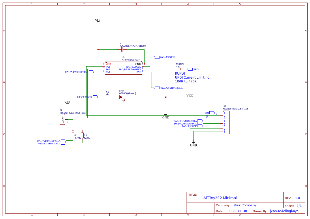 ATTiny202 Minimal Schematic