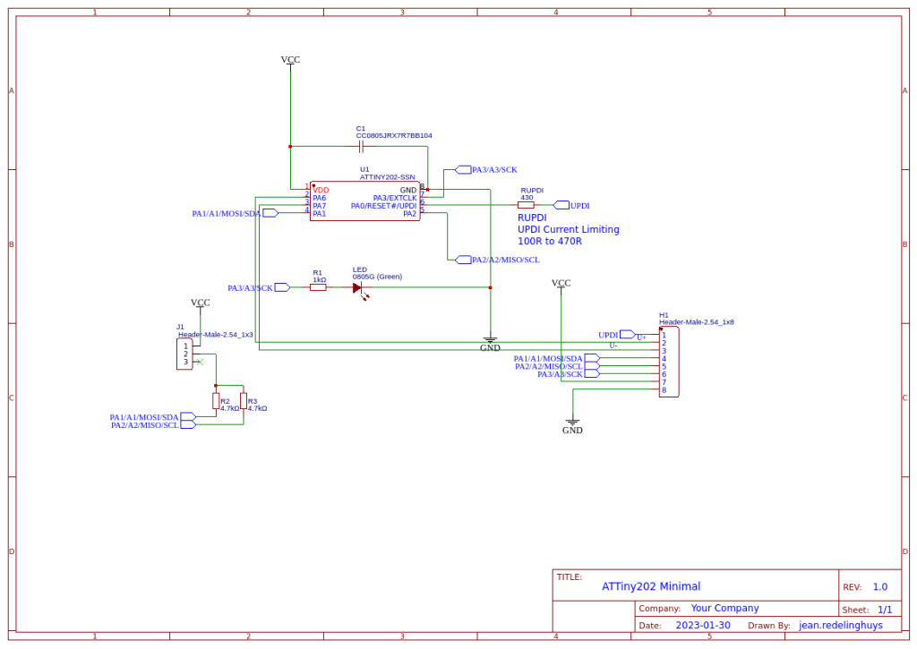 ATTiny202 Minimal Schematic
