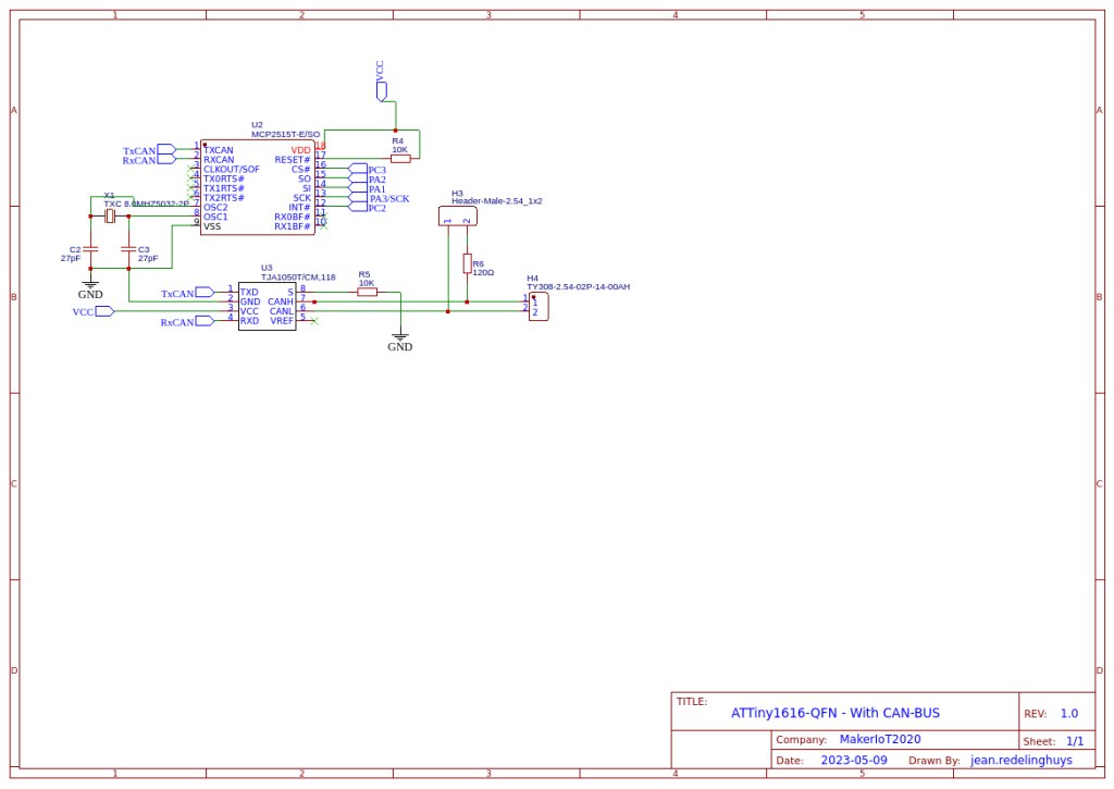 Can bus related components - for use thie the ATTiny1616 MCU