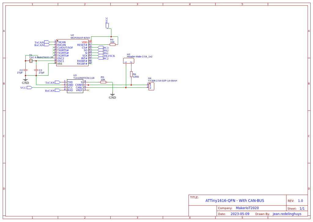 Can bus related components - for use thie the ATTiny1616 MCU
