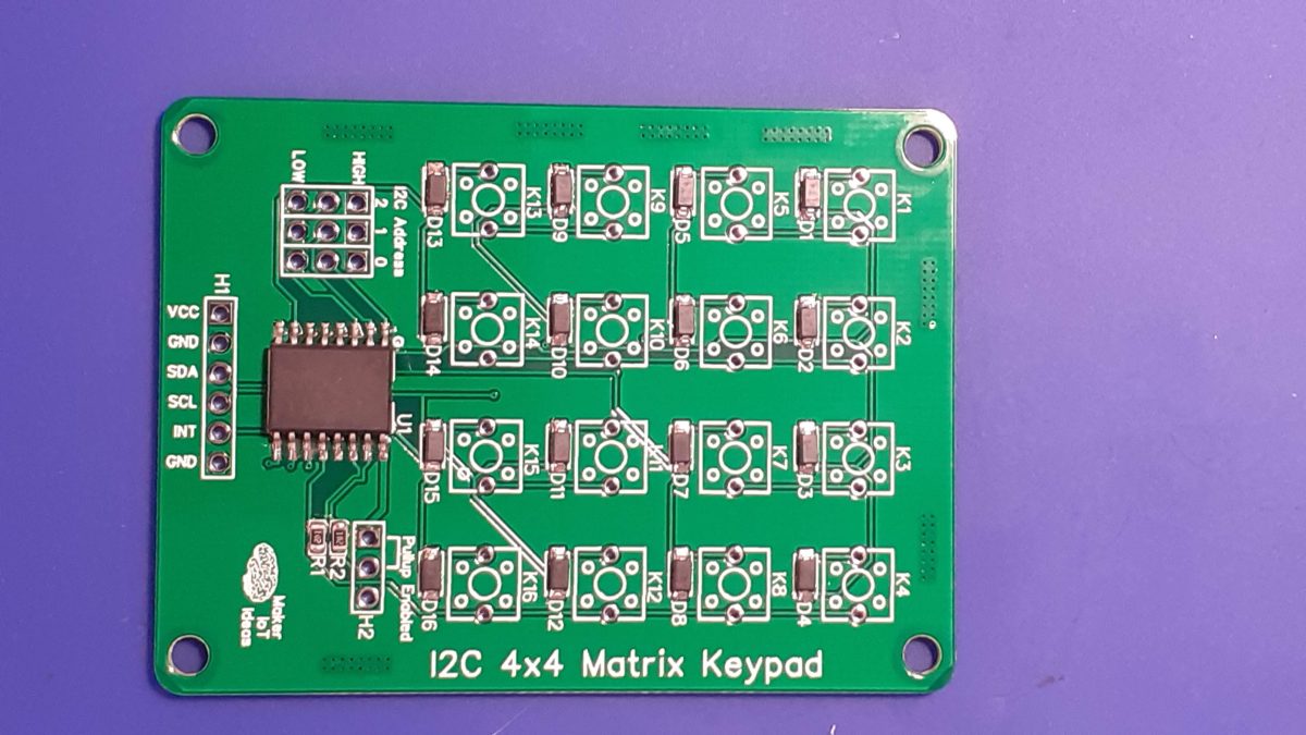 An I2C Matrix Keypad